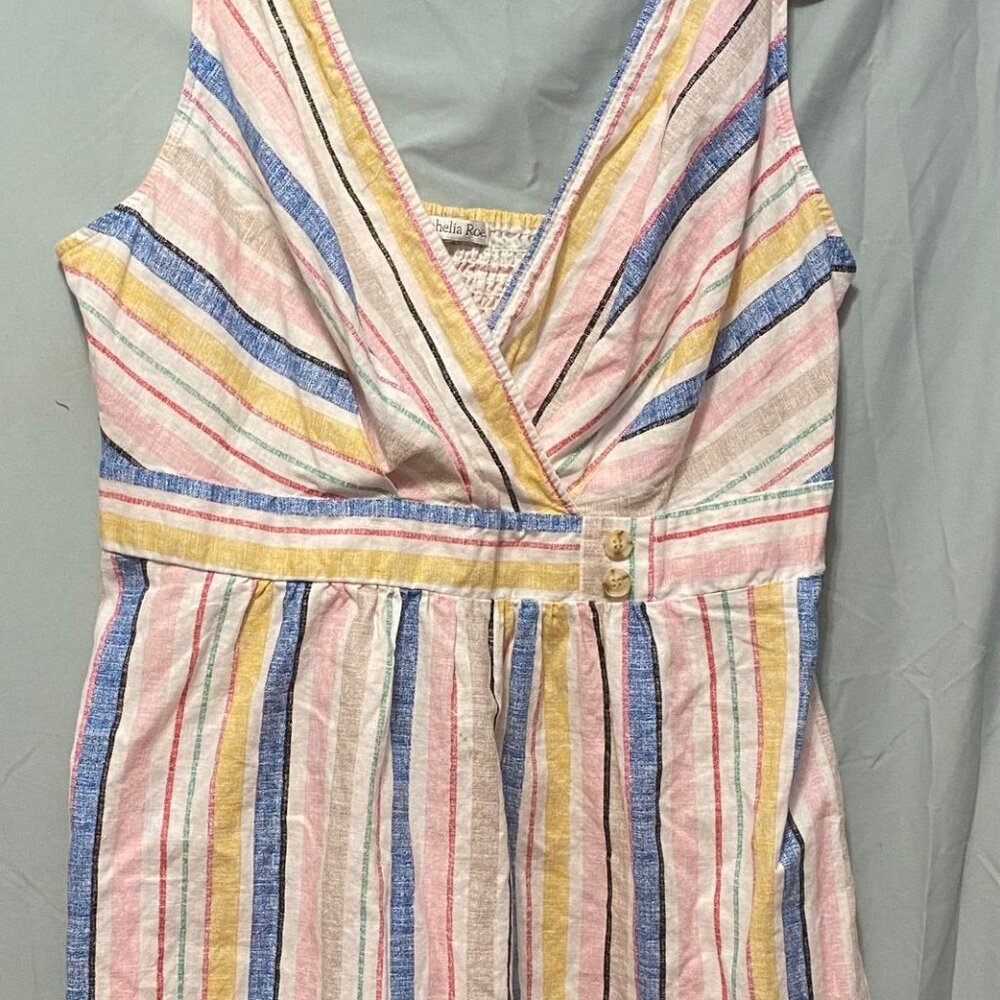 Ophelia Roe  Linen/Cotten Smocked Sleeveless Midi Dress size 3x - Picture 3 of 7